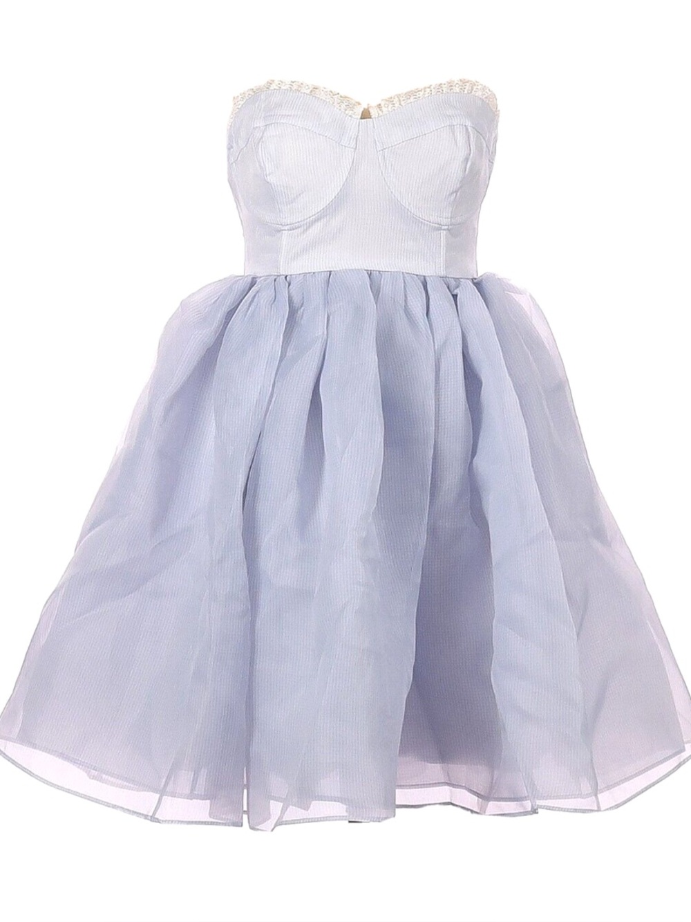 Selkie Women's Rococo Corset Mini Dress Light Blue Baby Pinstripe Size XS